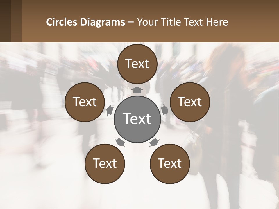 A Group Of People Walking Through A Building PowerPoint Template