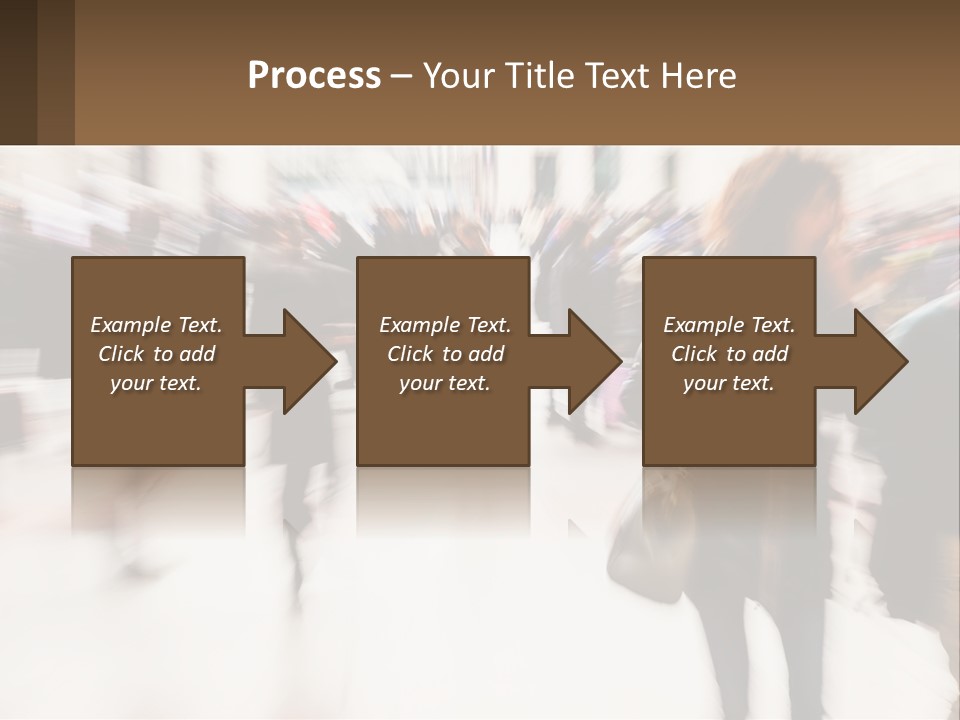 A Group Of People Walking Through A Building PowerPoint Template