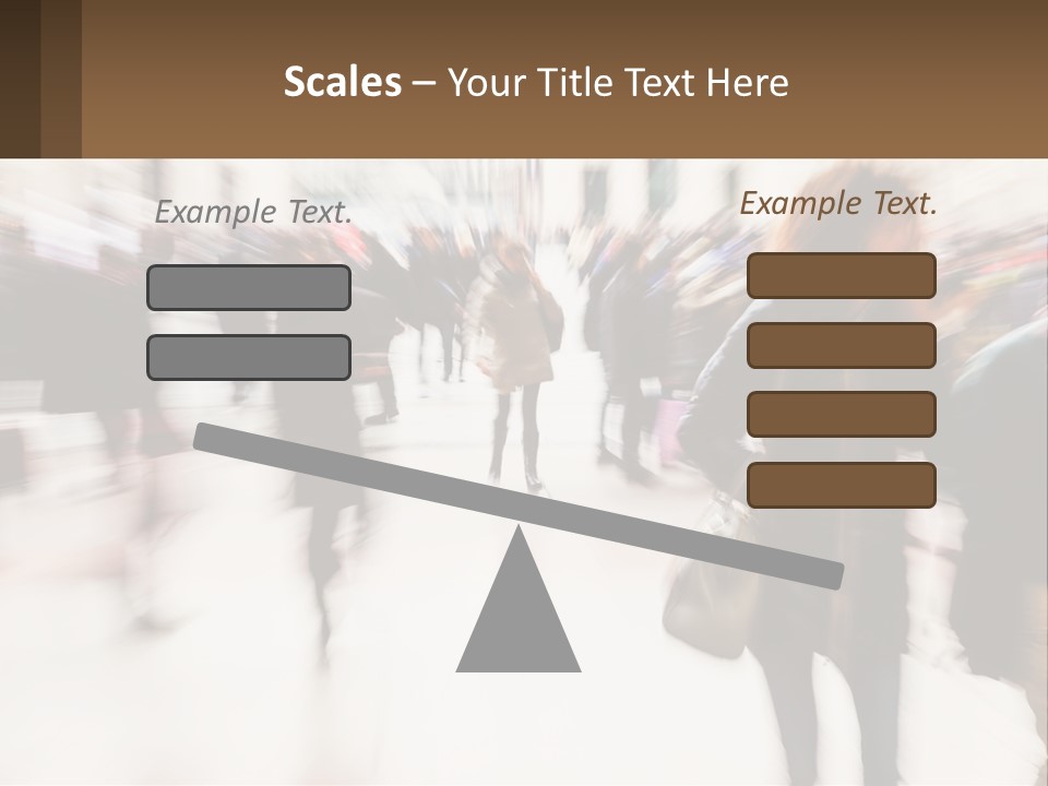 A Group Of People Walking Through A Building PowerPoint Template
