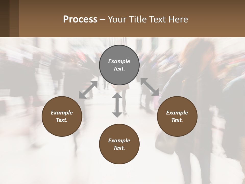 A Group Of People Walking Through A Building PowerPoint Template