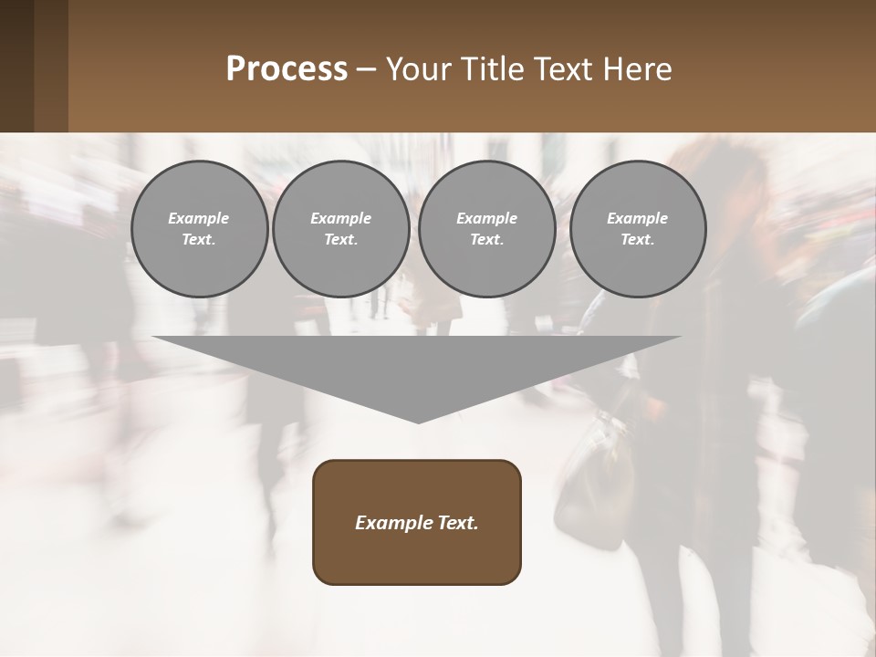 A Group Of People Walking Through A Building PowerPoint Template