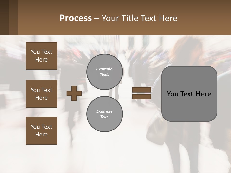 A Group Of People Walking Through A Building PowerPoint Template
