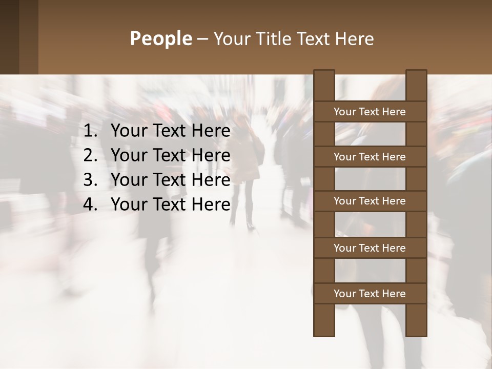 A Group Of People Walking Through A Building PowerPoint Template
