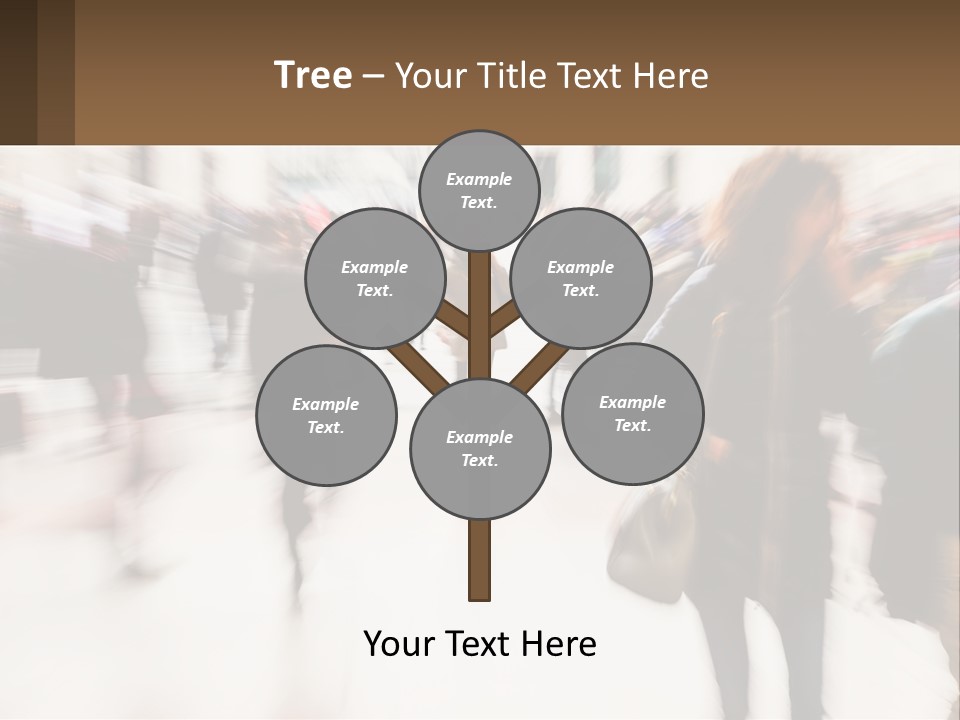 A Group Of People Walking Through A Building PowerPoint Template