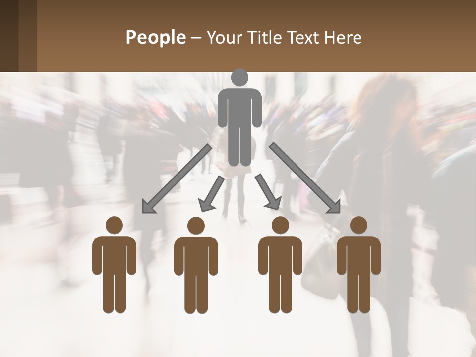 A Group Of People Walking Through A Building PowerPoint Template