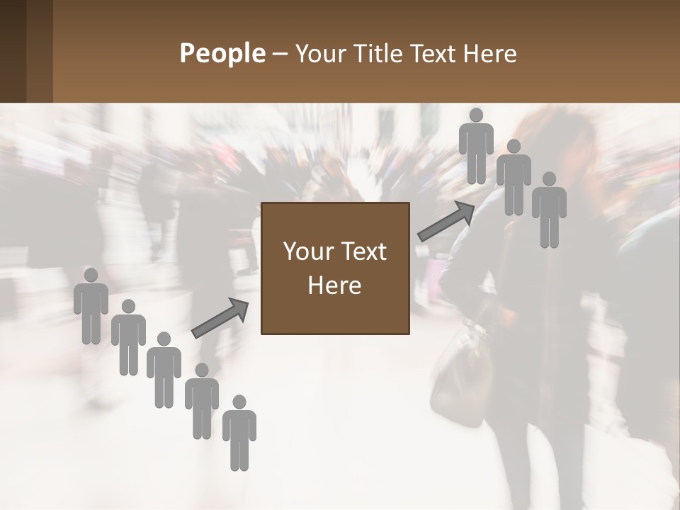 A Group Of People Walking Through A Building PowerPoint Template
