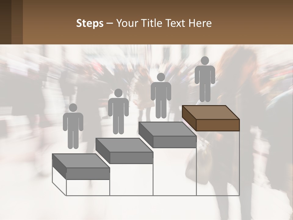 A Group Of People Walking Through A Building PowerPoint Template