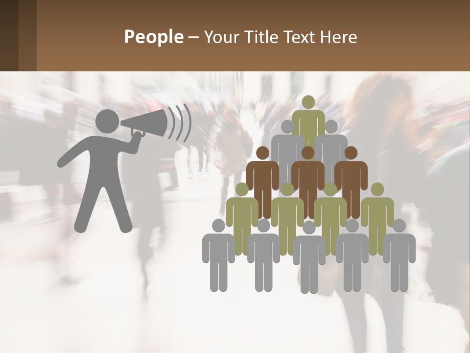 A Group Of People Walking Through A Building PowerPoint Template