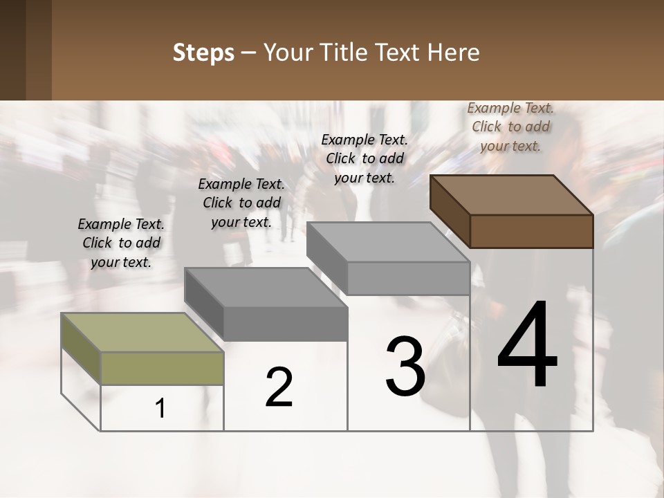 A Group Of People Walking Through A Building PowerPoint Template