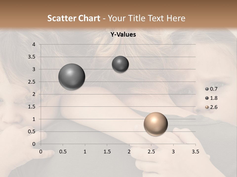 Two Little Girls Hugging Each Other In Front Of A Brown Background PowerPoint Template