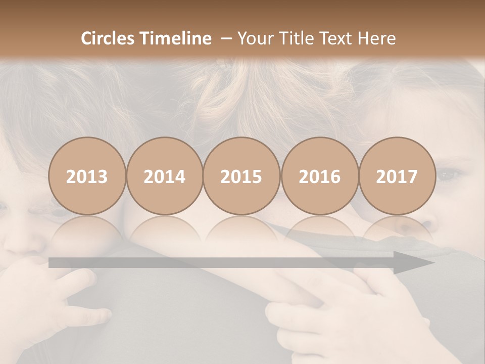 Two Little Girls Hugging Each Other In Front Of A Brown Background PowerPoint Template