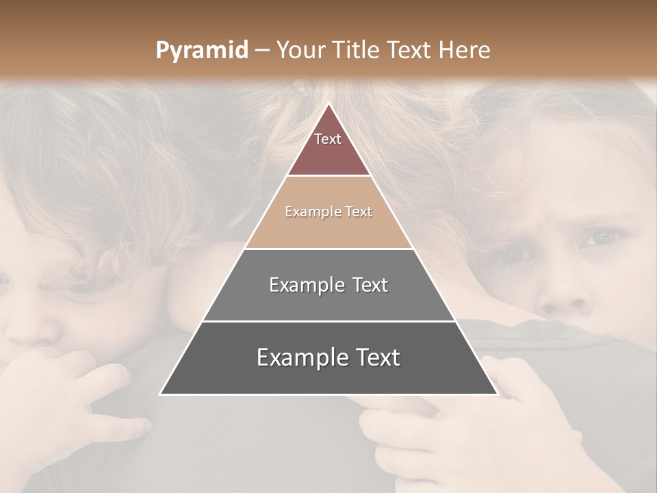 Two Little Girls Hugging Each Other In Front Of A Brown Background PowerPoint Template