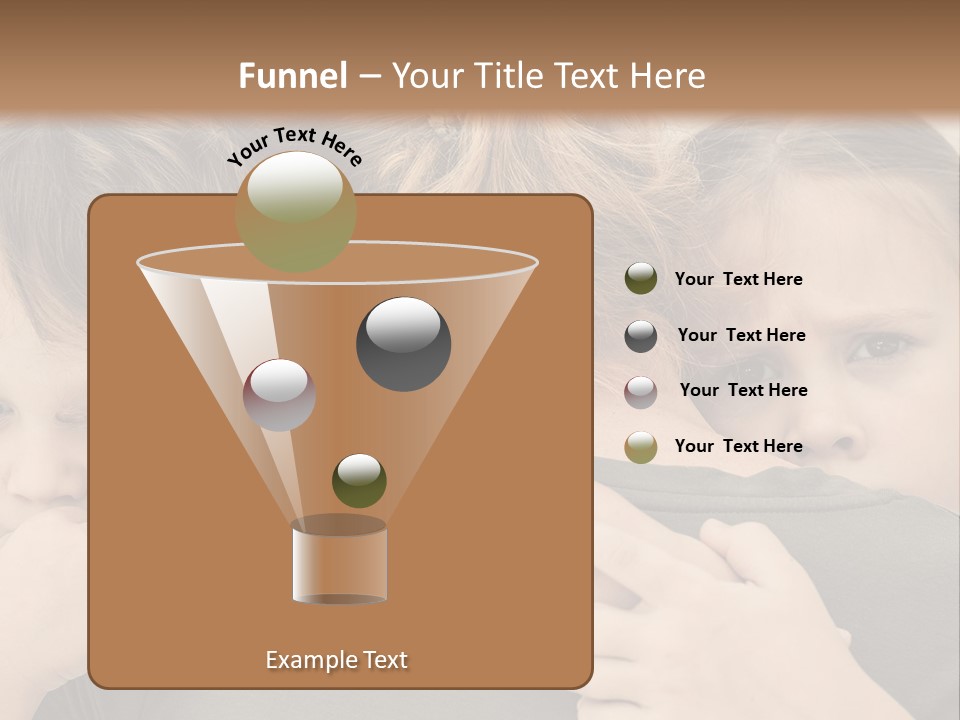 Two Little Girls Hugging Each Other In Front Of A Brown Background PowerPoint Template