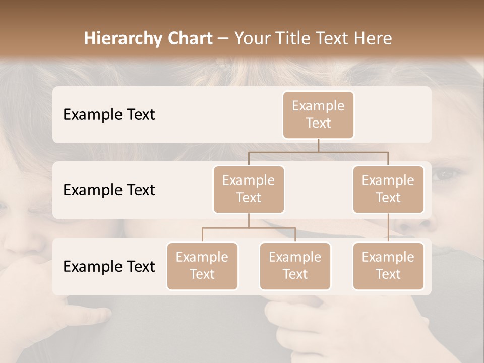 Two Little Girls Hugging Each Other In Front Of A Brown Background PowerPoint Template