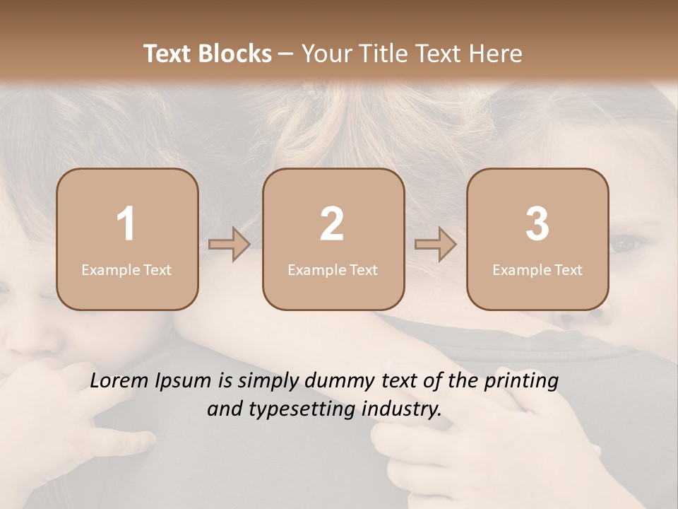 Two Little Girls Hugging Each Other In Front Of A Brown Background PowerPoint Template