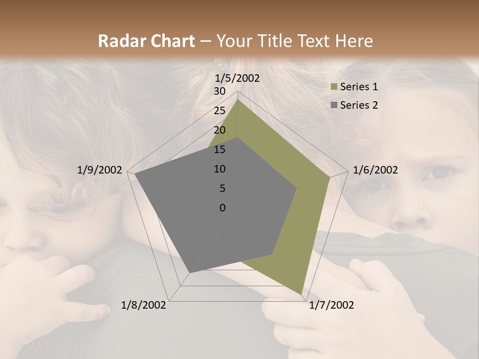 Two Little Girls Hugging Each Other In Front Of A Brown Background PowerPoint Template