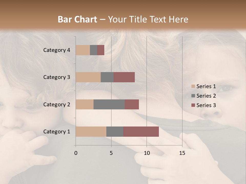 Two Little Girls Hugging Each Other In Front Of A Brown Background PowerPoint Template