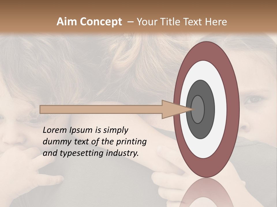 Two Little Girls Hugging Each Other In Front Of A Brown Background PowerPoint Template