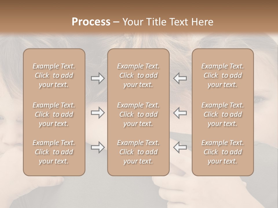 Two Little Girls Hugging Each Other In Front Of A Brown Background PowerPoint Template