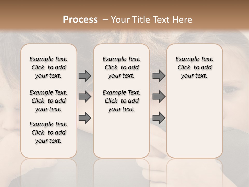 Two Little Girls Hugging Each Other In Front Of A Brown Background PowerPoint Template