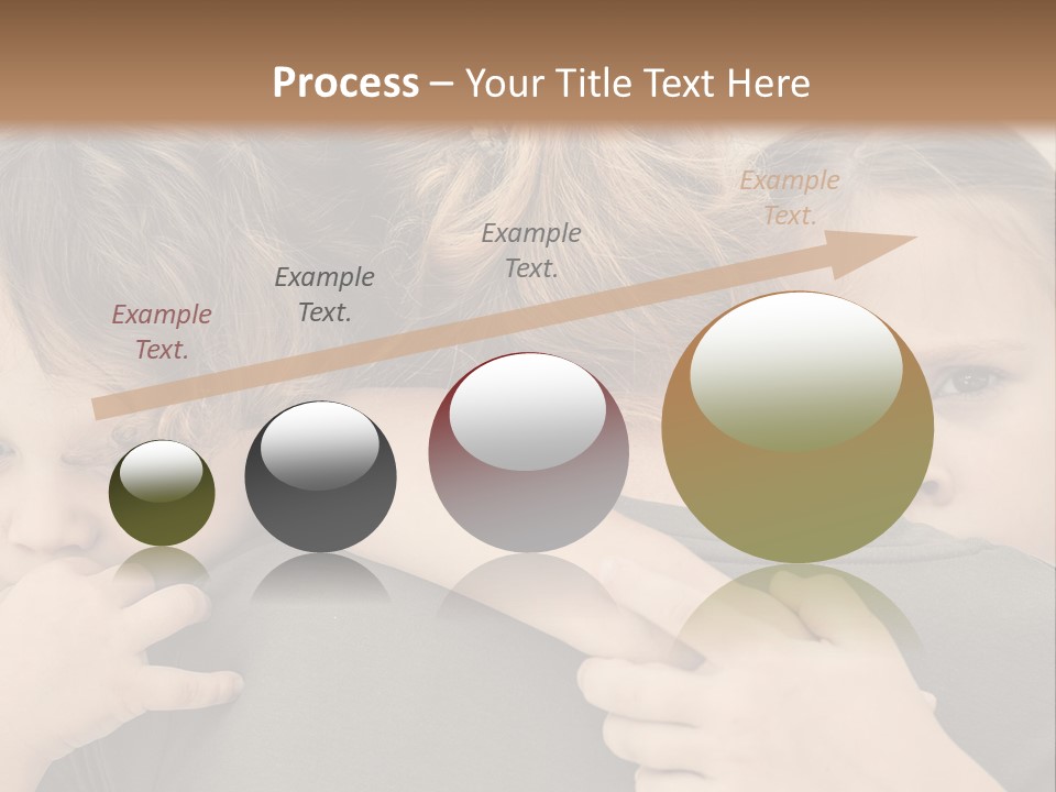 Two Little Girls Hugging Each Other In Front Of A Brown Background PowerPoint Template