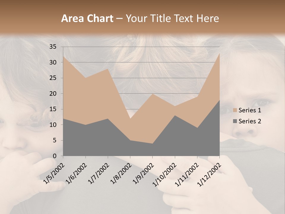 Two Little Girls Hugging Each Other In Front Of A Brown Background PowerPoint Template