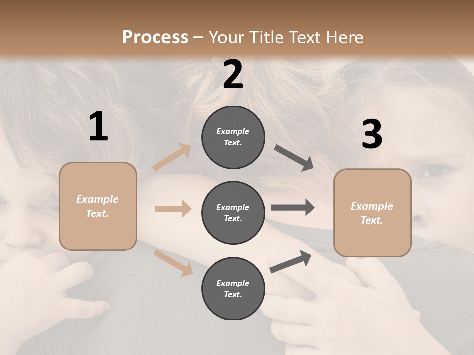 Two Little Girls Hugging Each Other In Front Of A Brown Background PowerPoint Template