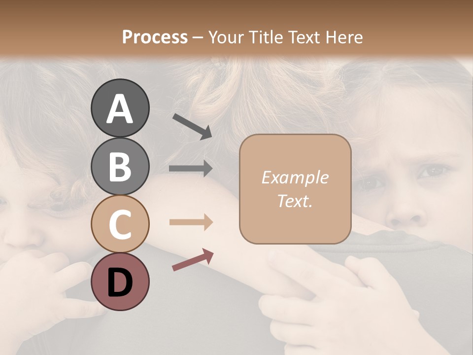 Two Little Girls Hugging Each Other In Front Of A Brown Background PowerPoint Template