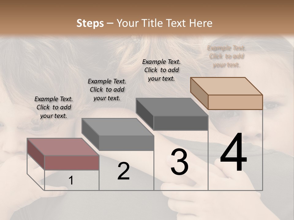 Two Little Girls Hugging Each Other In Front Of A Brown Background PowerPoint Template