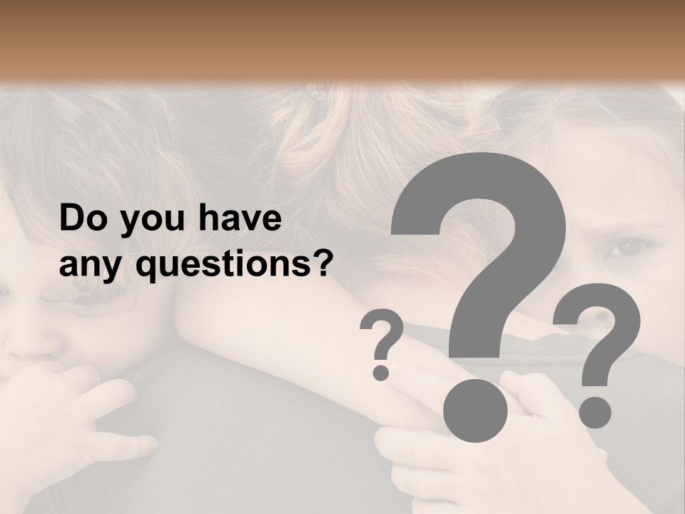 Two Little Girls Hugging Each Other In Front Of A Brown Background PowerPoint Template