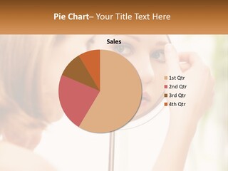 A Woman Looking At Her Face In A Mirror PowerPoint Template