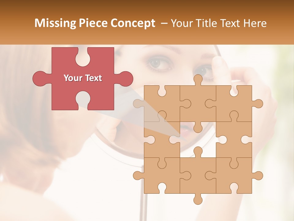 A Woman Looking At Her Face In A Mirror PowerPoint Template