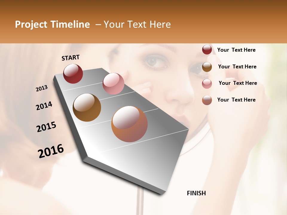 A Woman Looking At Her Face In A Mirror PowerPoint Template