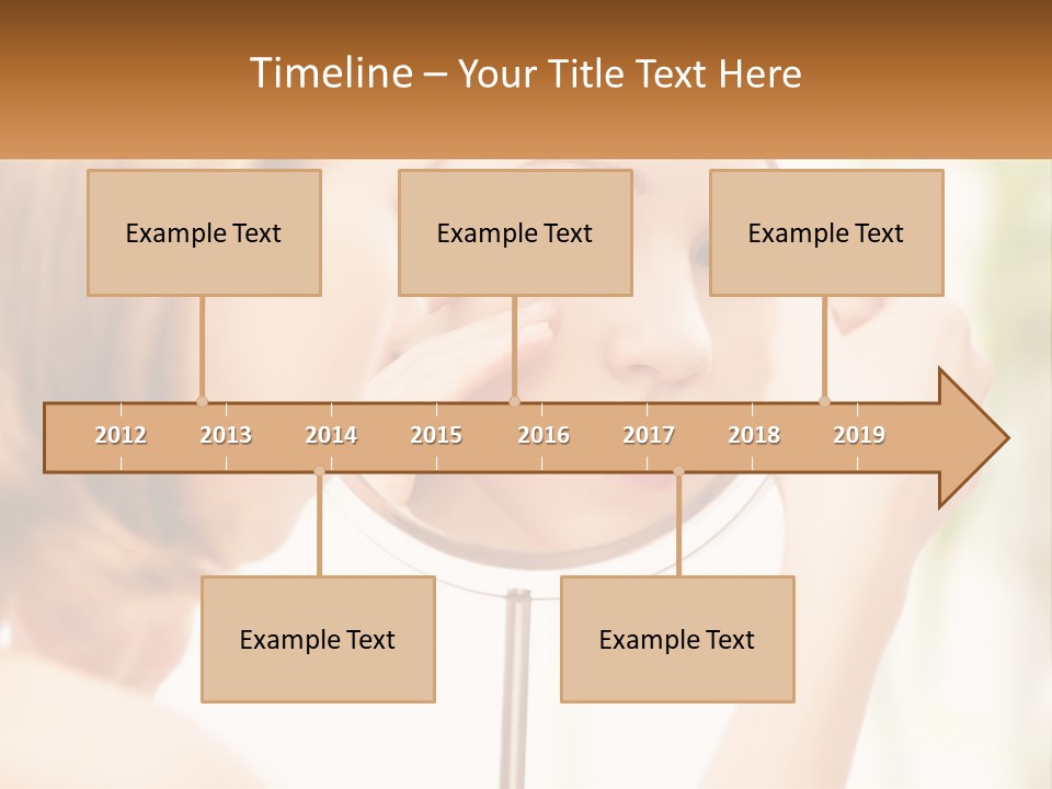 A Woman Looking At Her Face In A Mirror PowerPoint Template
