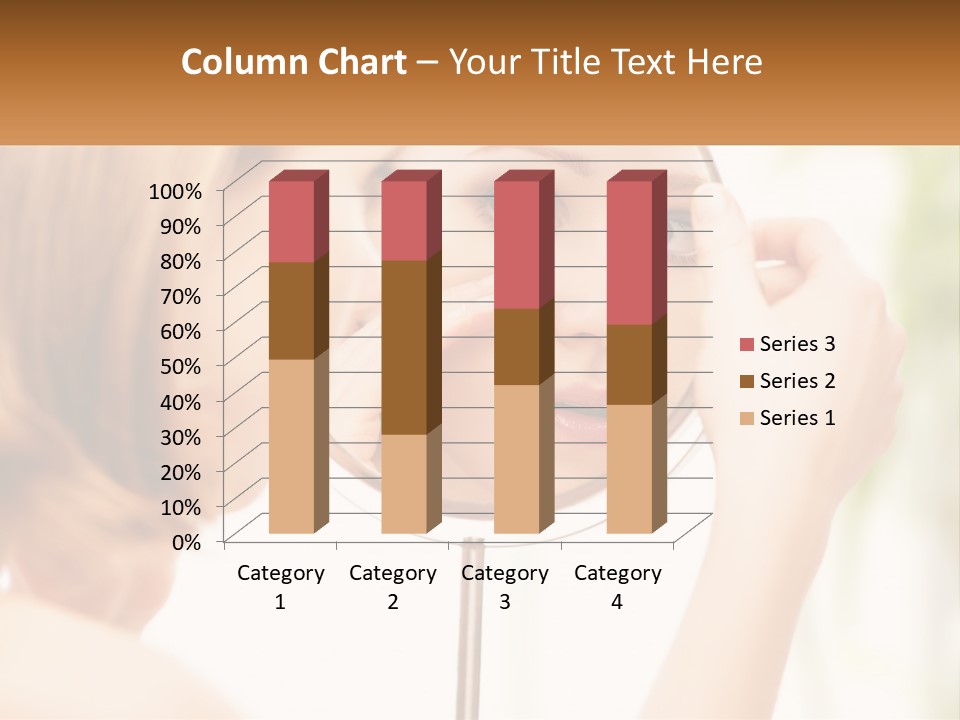 A Woman Looking At Her Face In A Mirror PowerPoint Template