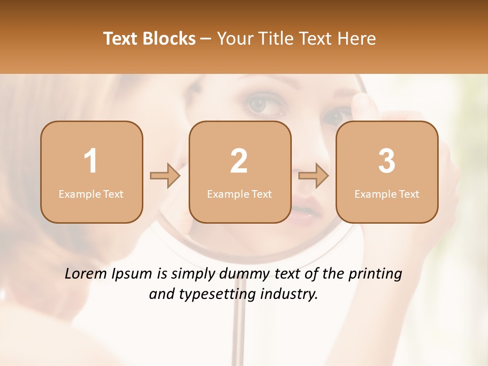A Woman Looking At Her Face In A Mirror PowerPoint Template