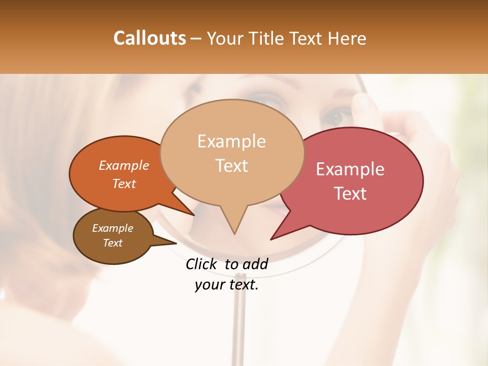 A Woman Looking At Her Face In A Mirror PowerPoint Template