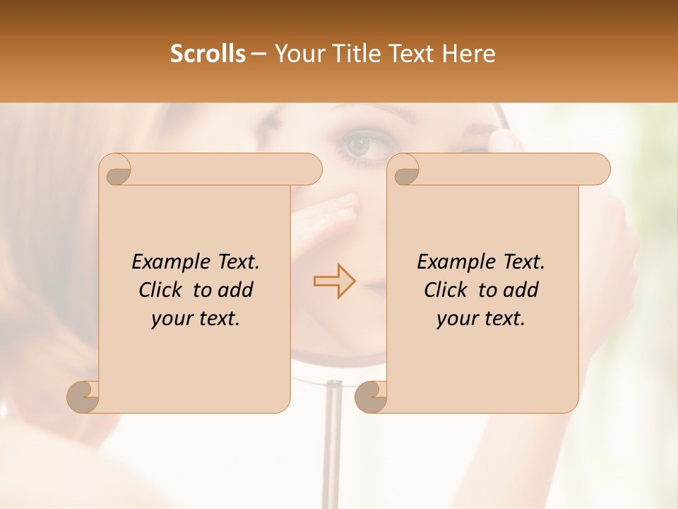 A Woman Looking At Her Face In A Mirror PowerPoint Template
