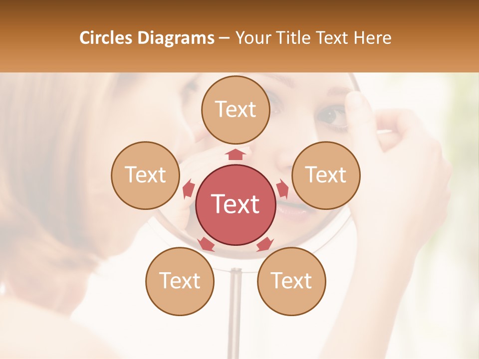 A Woman Looking At Her Face In A Mirror PowerPoint Template