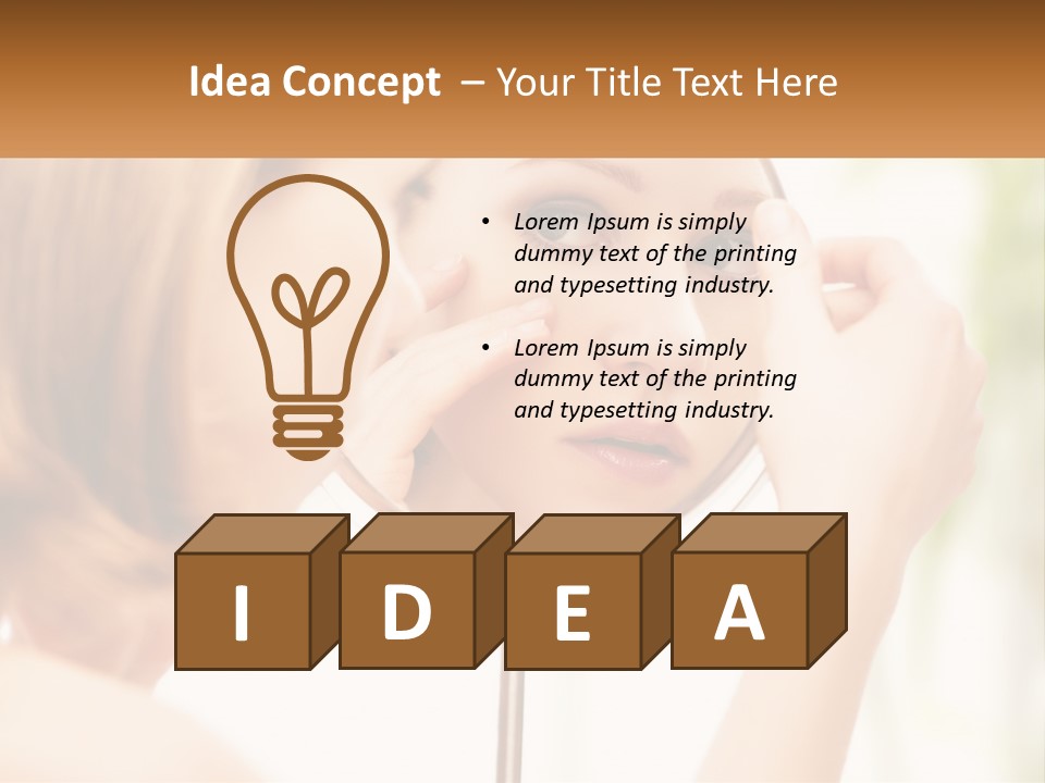 A Woman Looking At Her Face In A Mirror PowerPoint Template