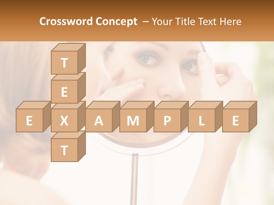 A Woman Looking At Her Face In A Mirror PowerPoint Template