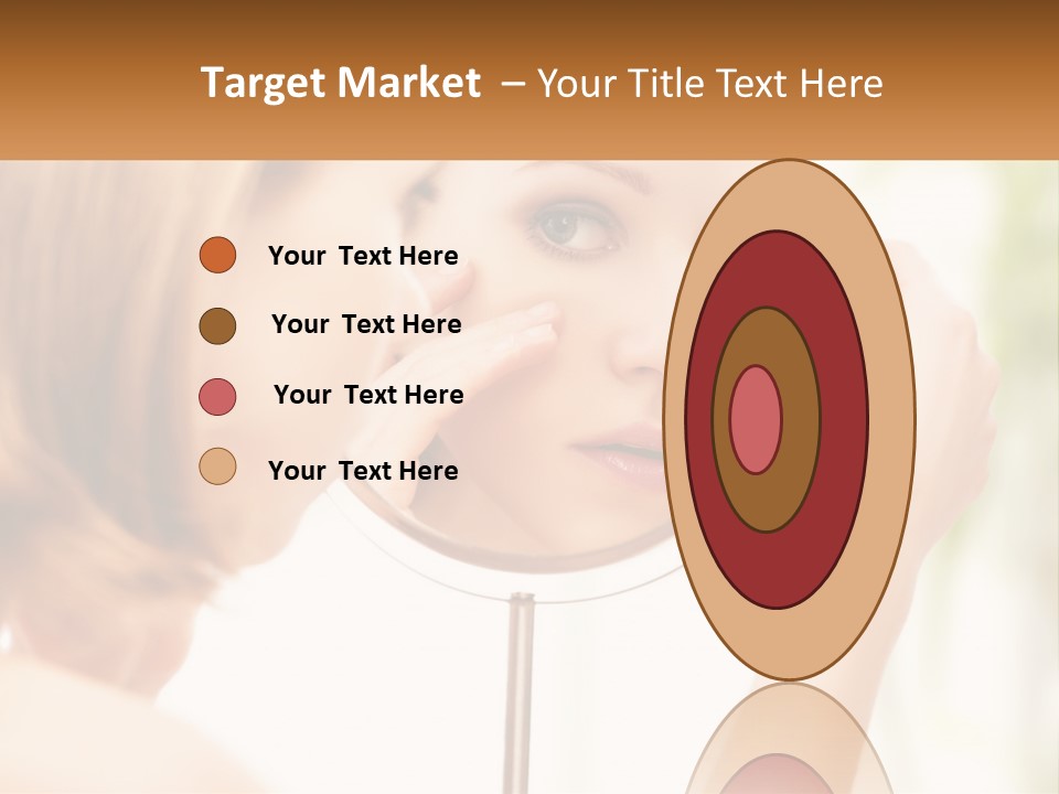 A Woman Looking At Her Face In A Mirror PowerPoint Template