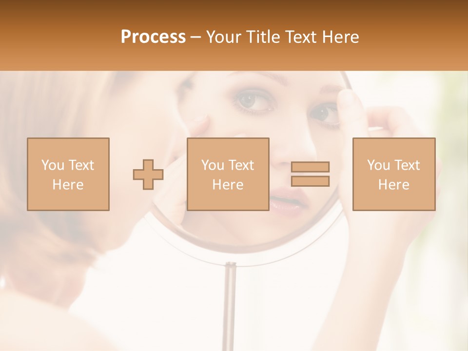 A Woman Looking At Her Face In A Mirror PowerPoint Template