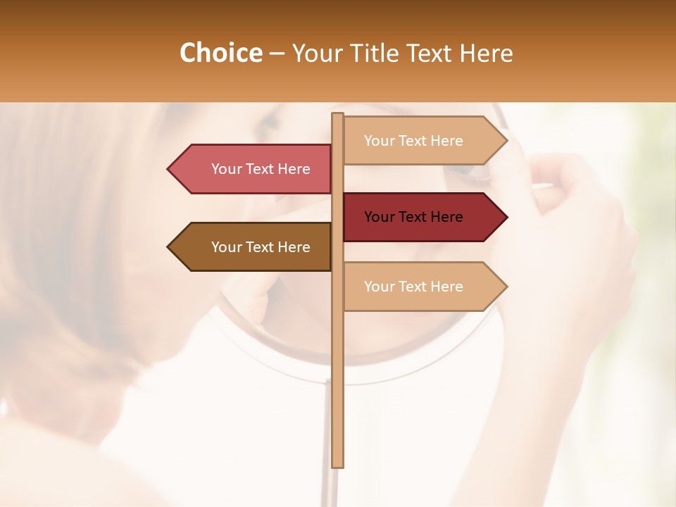 A Woman Looking At Her Face In A Mirror PowerPoint Template