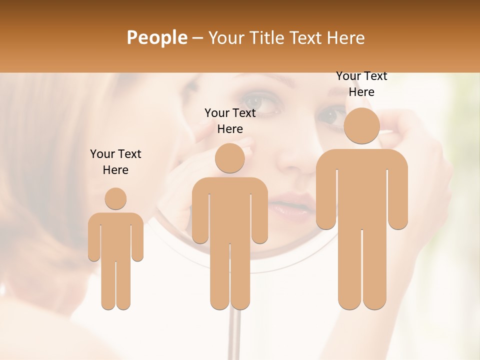 A Woman Looking At Her Face In A Mirror PowerPoint Template
