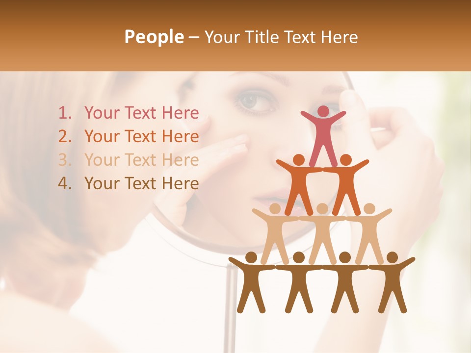 A Woman Looking At Her Face In A Mirror PowerPoint Template