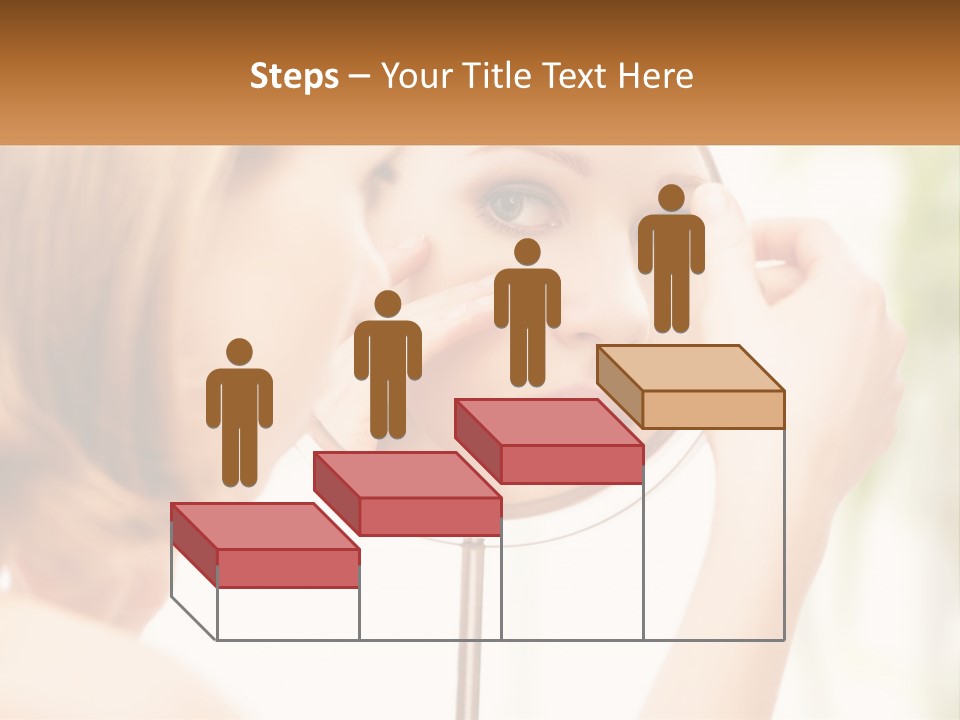 A Woman Looking At Her Face In A Mirror PowerPoint Template