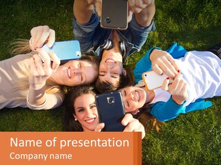 A Group Of People Taking Pictures With Their Cell Phones PowerPoint Template