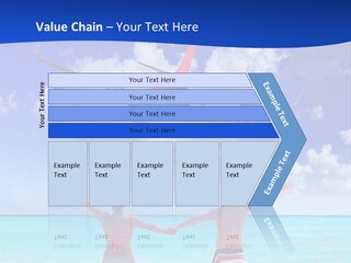 Two People Standing In The Water With A Plane In The Background PowerPoint Template