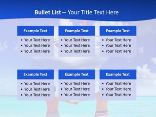 Two People Standing In The Water With A Plane In The Background PowerPoint Template